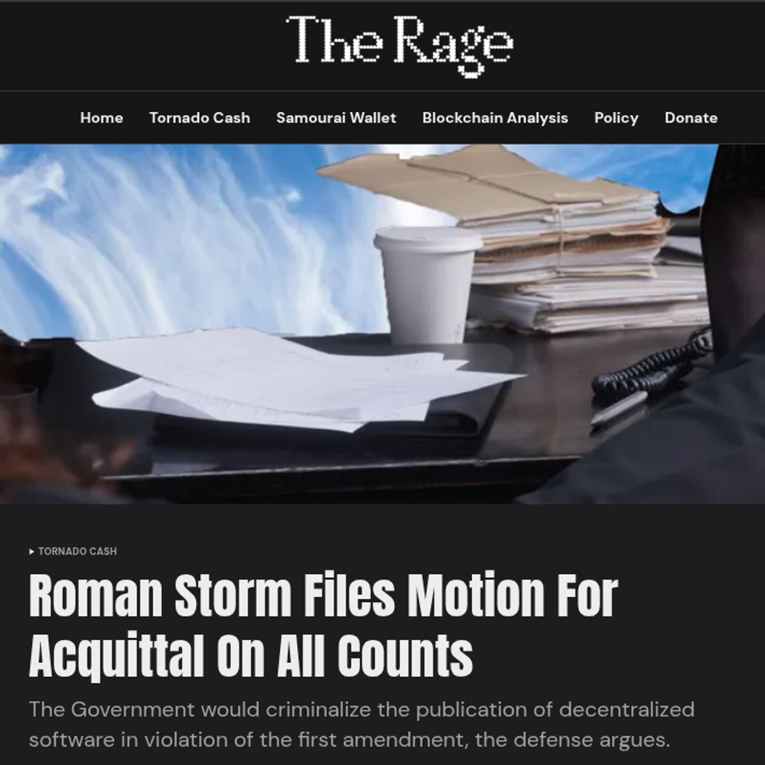 Roman Storm Files Motion for Acquittal
